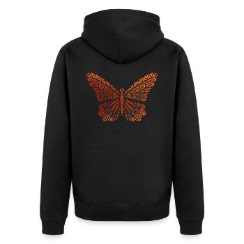 butterfly - Unisex Premium Organic Zip Hoodie - black - Back - Nico (187cm)