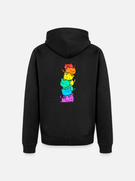 Gay Pride cats - Unisex Premium Organic Zip Hoodie - black