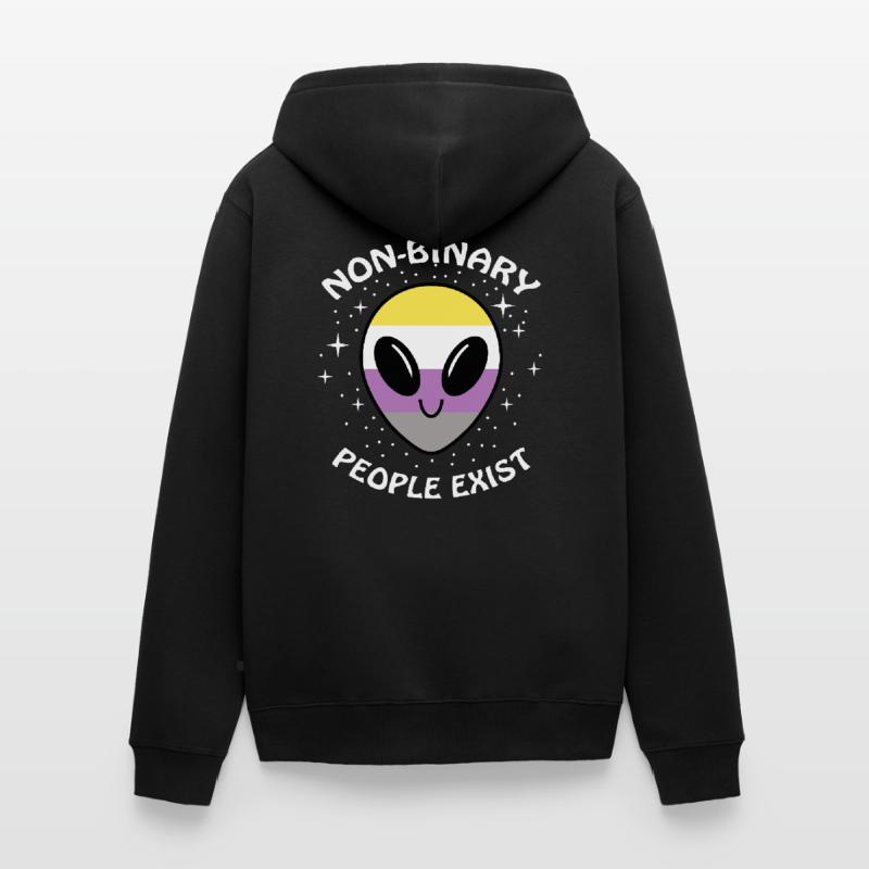 Non-Binary People Exist Nonbinary Pride Unisex Premium Bio Zip Hoodie