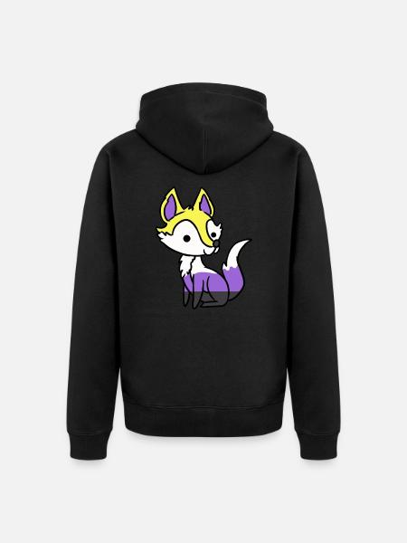Nonbinary Fox Nonbinary Pride - Unisex Premium Organic Zip Hoodie - black
