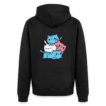 Cadeau de chats Trans Pride pour les personnes transgenres - Veste à capuche bio Premium Unisexe - noir - Dos - Nico (187cm)