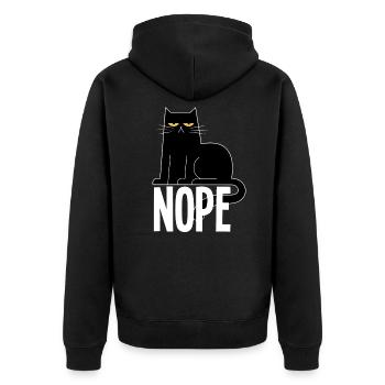 Lustige Nope Katze Maine Coon Perser Geschenk - Unisex Premium Bio Zip Hoodie - Schwarz - Hinten - Nico (187cm)