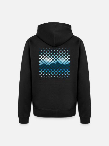 Mountains pattern - Unisex Premium Organic Zip Hoodie - black