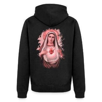 Holly Mary Maria Madonna Mariana Vierge Marie - Veste à capuche bio Premium Unisexe - noir - Dos - Nico (187cm)