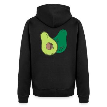 Avocado - Unisex Premium Bio Zip Hoodie - Schwarz - Hinten - Nico (187cm)
