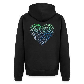 Shapes heart - Unisex Premium Organic Zip Hoodie - black - Back - Nico (187cm)
