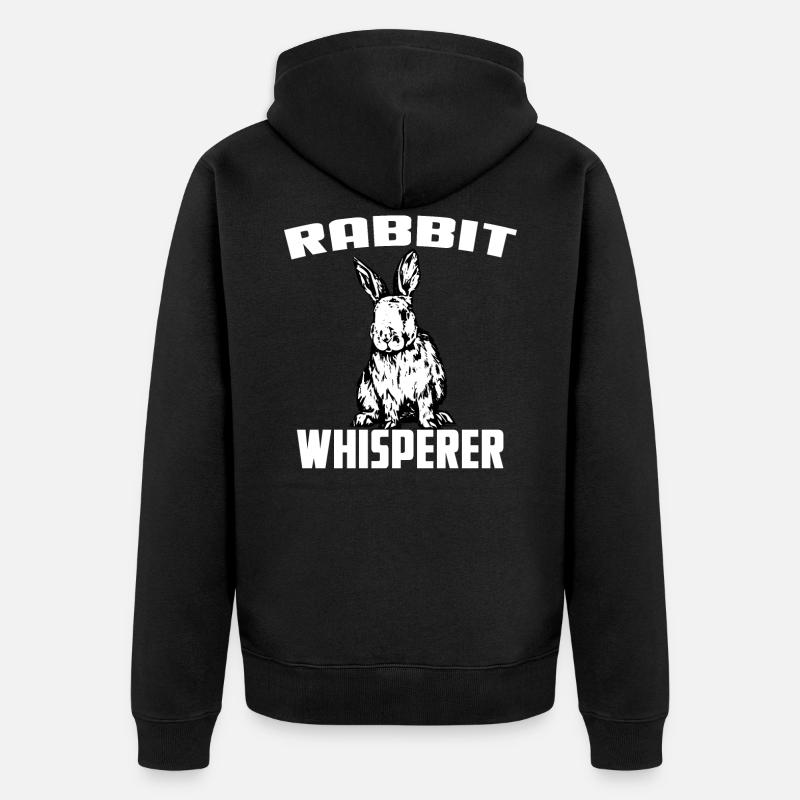Lapin Whisperer - Veste à capuche bio Premium Unisexe - noir