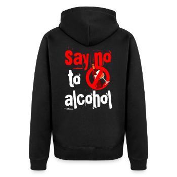 Sensibilisation à la sobriété anti-alcool - Veste à capuche bio Premium Unisexe - noir - Dos - Nico (187cm)