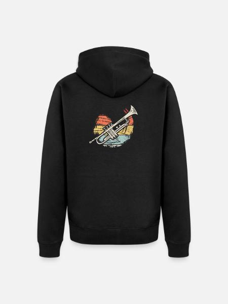 Trumpet Player - Unisex Premium Organic Zip Hoodie - black