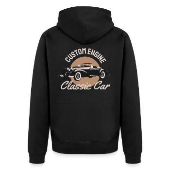 Classic car - Unisex Premium Organic Zip Hoodie - black - Back - Nico (187cm)