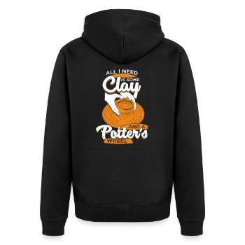 Poterie Poterie Céramiste Potter Cadeau - Veste à capuche bio Premium Unisexe - noir - Dos - Nico (187cm)