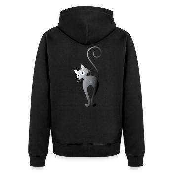 Cat Cat Cats Cat Friend Cat Kitty - Unisex Premium Organic Zip Hoodie - black - Back - Nico (187cm)