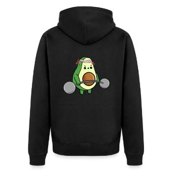 Avocat Deadlifts pour les entraîneurs de fitness - Veste à capuche bio Premium Unisexe - noir - Dos - Nico (187cm)