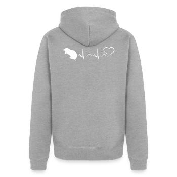 Mole - My Heart Beats For Moles - Veste à capuche bio Premium Unisexe - gris chiné - Dos - Nico (187cm)