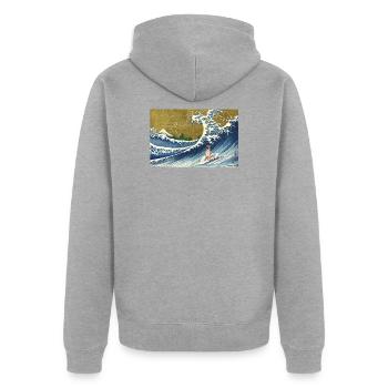 German Shepherd - Unisex Premium Organic Zip Hoodie - heather grey - Back - Nico (187cm)