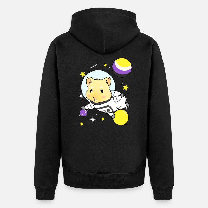 Nonbinary guinea pig Nonbinary Pride - Unisex Premium Organic Zip Hoodie - black