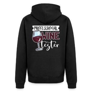 Thème de buveur d'alcool verre de dégustation de vin - Veste à capuche bio Premium Unisexe - noir - Dos - Nico (187cm)