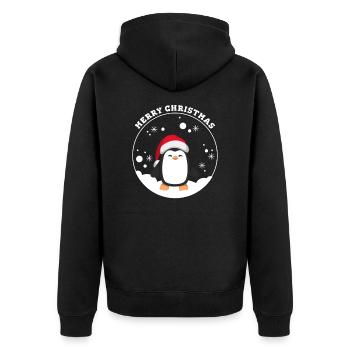 Joyeux Pingouin de Noël en boule à neige - Veste à capuche bio Premium Unisexe - noir - Dos - Nico (187cm)