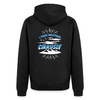 Lustiges Meteorologie Meteorologe Geschenk - Unisex Premium Bio Zip Hoodie - Schwarz - Hinten - Nico (187cm)