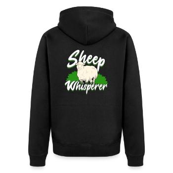 Sheep Sheep Herd Animal Keeper Shepherd Gift - Unisex Premium Organic Zip Hoodie - black - Back - Nico (187cm)