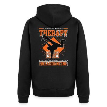 Breakdance Breakdancer Breakdancing Geschenkidee - Unisex Premium Bio Zip Hoodie - Schwarz - Hinten - Nico (187cm)