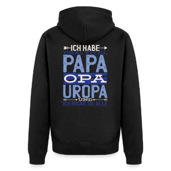 Dad grandpa great grandpa gift idea grandfather gift - Unisex Premium Organic Zip Hoodie - black - Back - Nico (187cm)