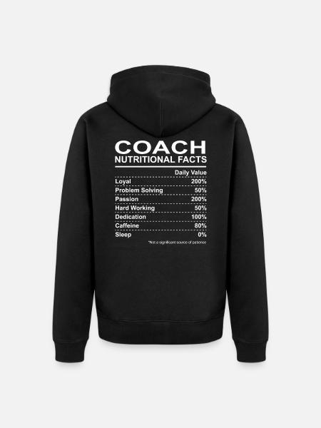 Coach Nutritional Facts - Unisex Premium Bio Zip Hoodie - Schwarz