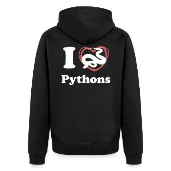 J'aime les pythons - Veste à capuche bio Premium Unisexe - noir - Dos - Nico (187cm)