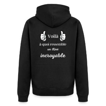 Voilà à quoi ressemble un kiné incroyable ! fête - Veste à capuche bio Premium Unisexe - noir - Dos - Nico (187cm)