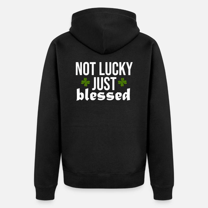 Lucky Luck Blessing Blessed Divine - Unisex Premium Bio Zip Hoodie - Schwarz