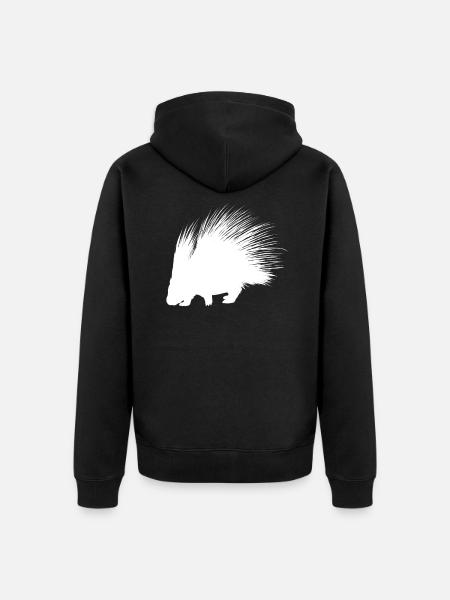 Porcupine - Unisex Premium Organic Zip Hoodie - black