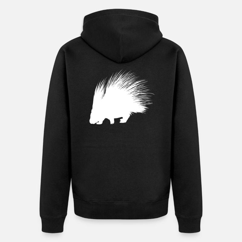 Stachelschwein - Unisex Premium Bio Zip Hoodie - Schwarz