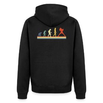 Table Tennis Vintage Selection - Unisex Premium Bio Zip Hoodie - Schwarz - Hinten - Nico (187cm)