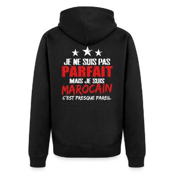 Marocain cadeau drôle Maroc homme fête des pères - Veste à capuche bio Premium Unisexe - noir - Dos - Nico (187cm)