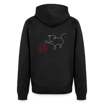 dessin au trait chat doux - chat mignon - Veste à capuche bio Premium Unisexe - noir - Dos - Nico (187cm)