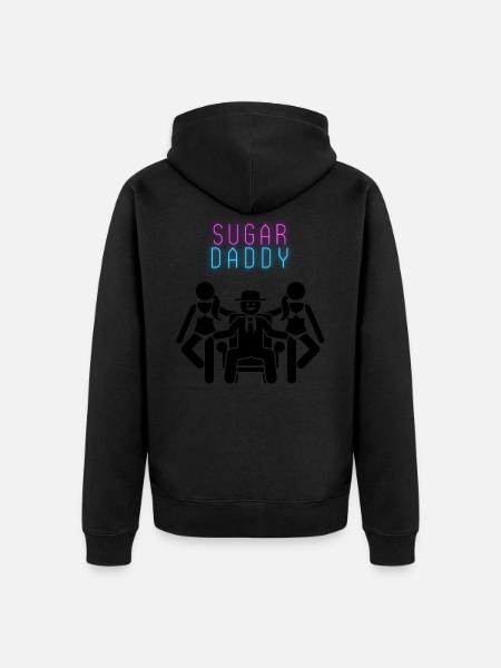 Sugar Daddy Black - Unisex Premium Bio Zip Hoodie - Schwarz