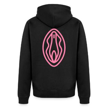 Pink Vagina Female Sex - Unisex Premium Bio Zip Hoodie - Schwarz - Hinten - Nico (187cm)