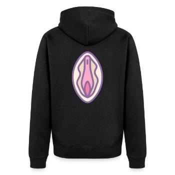 Pink Vagina Female Sex - Unisex Premium Bio Zip Hoodie - Schwarz - Hinten - Nico (187cm)
