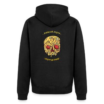 Pizza Crâne Pizza Salami - Veste à capuche bio Premium Unisexe - noir - Dos - Nico (187cm)