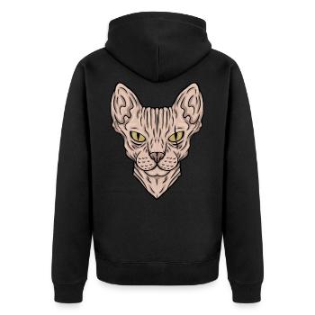Egypt - Unisex Premium Organic Zip Hoodie - black - Back - Nico (187cm)