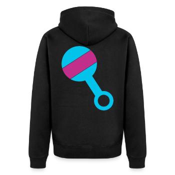 Baby rattle pregnancy gift toddler - Unisex Premium Organic Zip Hoodie - black - Back - Nico (187cm)