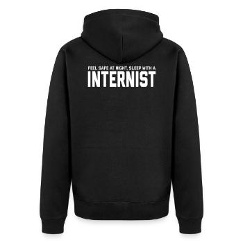 T-Shirt de l'interniste drôle et sale - Veste à capuche bio Premium Unisexe - noir - Dos - Nico (187cm)