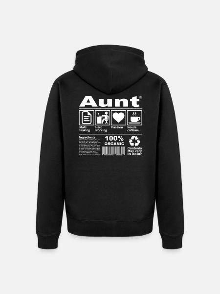 Aunt - Unisex Premium Organic Zip Hoodie - black
