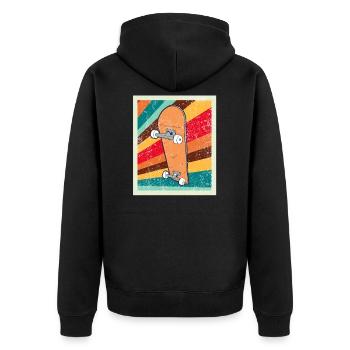 Vintage Skateboard - Veste à capuche bio Premium Unisexe - noir - Dos - Nico (187cm)
