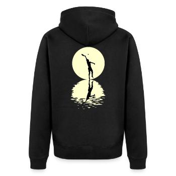 Beach tennis moon - Unisex Premium Organic Zip Hoodie - black - Back - Nico (187cm)