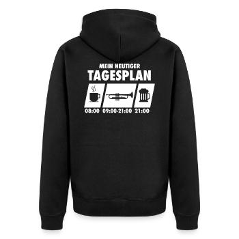 Trompete Trompeter Trompeten spielen Bier Geschenk - Unisex Premium Bio Zip Hoodie - Schwarz - Hinten - Nico (187cm)