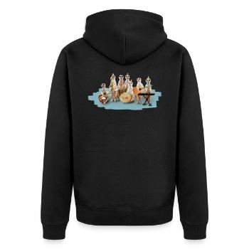 meerkat - Unisex Premium Organic Zip Hoodie - black - Back - Nico (187cm)