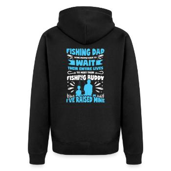 Pêche papa pêche père cadeau de père - Veste à capuche bio Premium Unisexe - noir - Dos - Nico (187cm)