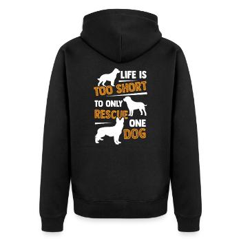 chien refuge protection des animaux protection des animaux cadeau - Veste à capuche bio Premium Unisexe - noir - Dos - Nico (187cm)