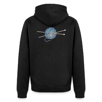 Tricot Tricot fil de laine laine laine cadeau - Veste à capuche bio Premium Unisexe - noir - Dos - Nico (187cm)